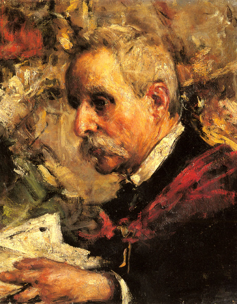 Portrait of the artist's father - Antonio Mancini Tablo