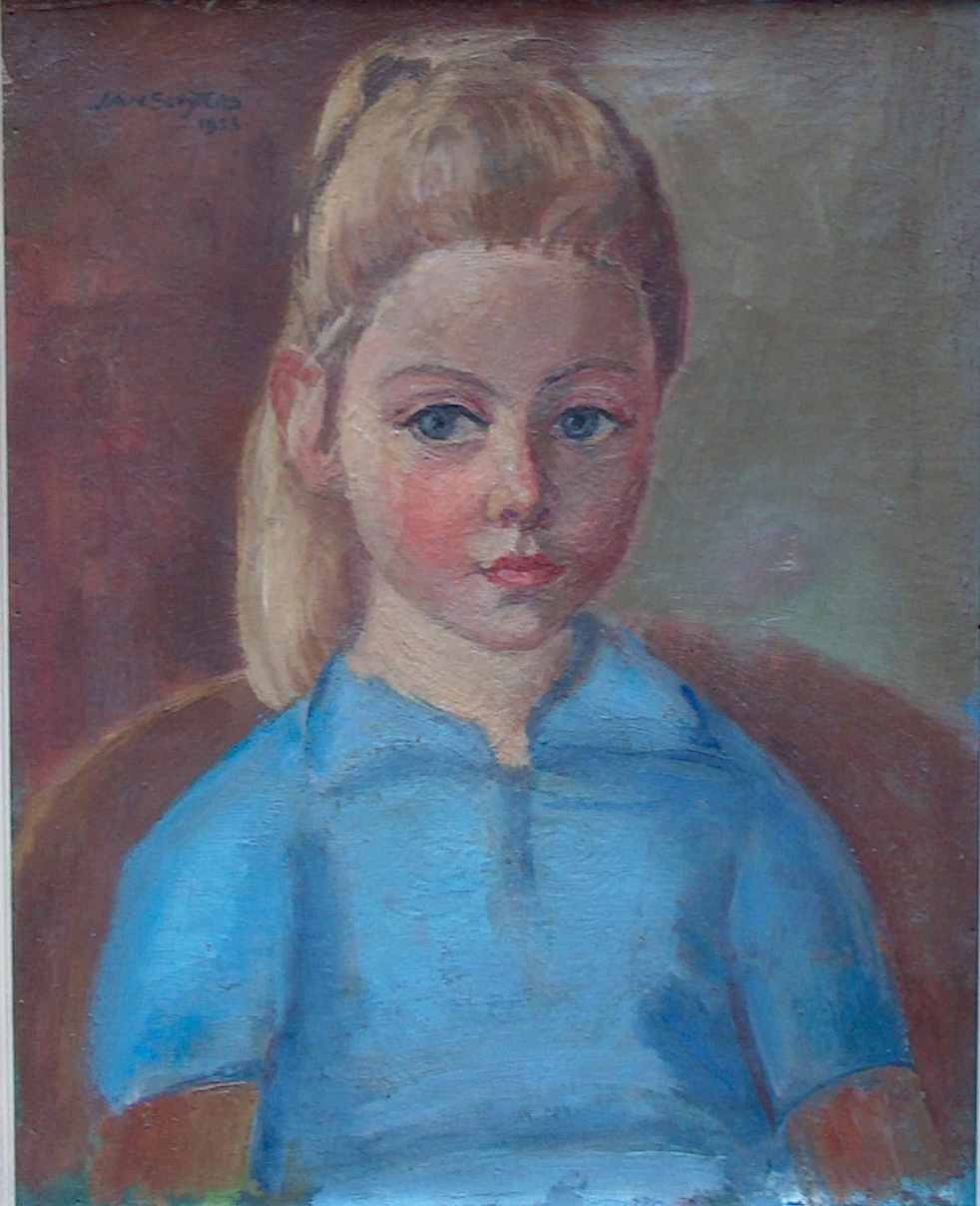Portrait of the painter's granddaughter Anne - Jan Sluyters Tablo