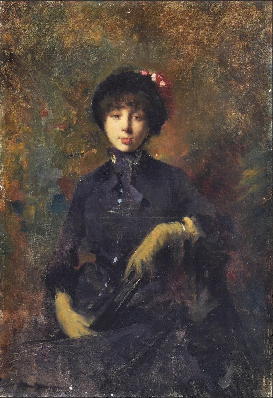 Portrait of the wife of the painter Rossano (1880) - Giuseppe De Nittis Tablo