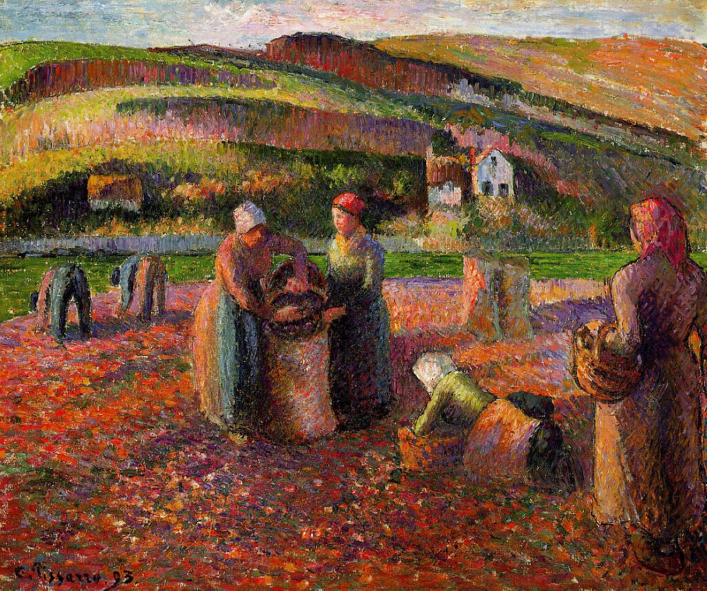 Potato Harvest (1893) - Camille Pissarro Tablo
