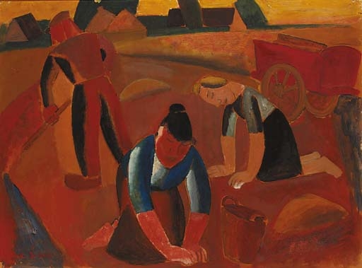 Potato harvest - Gustave De Smet Tablo