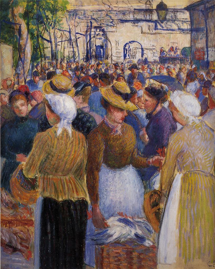 Poultry Market at Gisors (1889) - Camille Pissarro Tablo