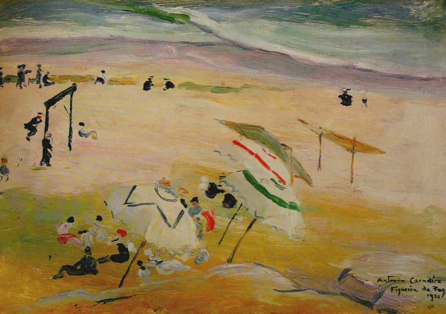 Praia da Figueira da Foz (1921) - António Carneiro Tablo