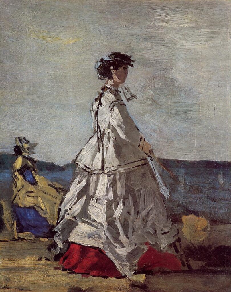 Princess Pauline Metternich on the Beach (1865) – Eugène Boudin Tablo