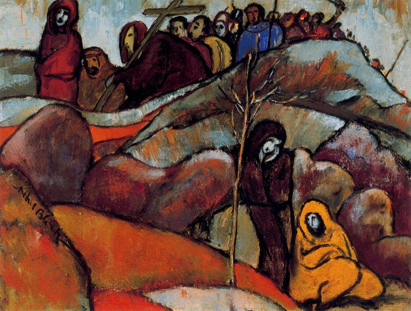 Procession with the Cross - Albert Bloch Tablo
