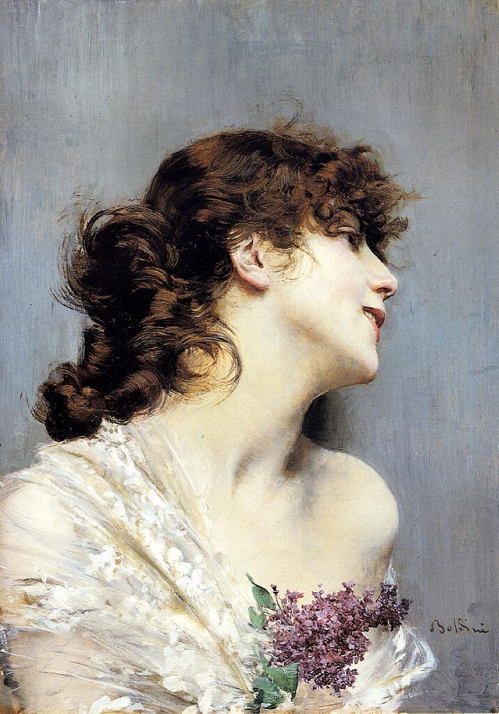 Profile of a Young Woman - Giovanni Boldini Tablo