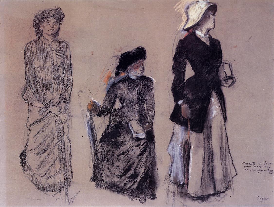 Project for Portraits in a Frieze Three Women (1879) - Edgar Degas Tablo