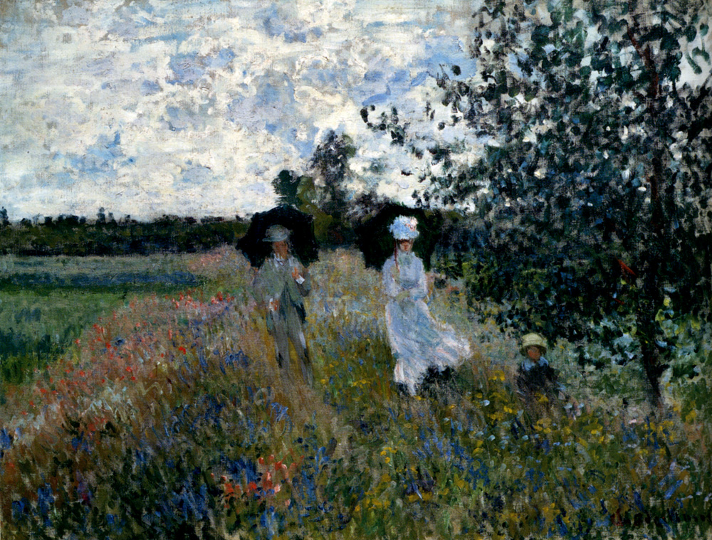 Promenade near Argenteuil (1873) - Claude Monet Tablo