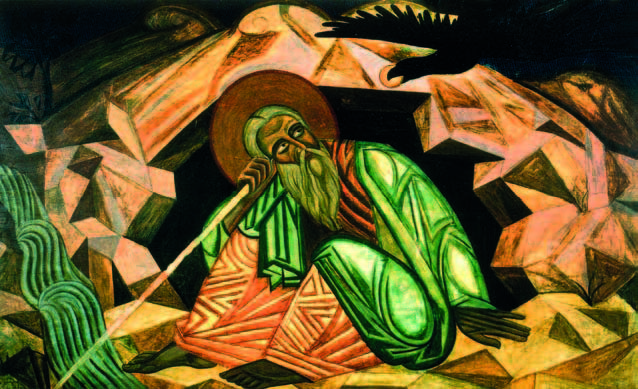 Prophet Elijah (1913) - Mykhailo Boychuk Tablo