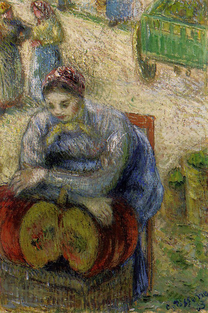Pumpkin Merchant (1883) - Camille Pissarro Tablo