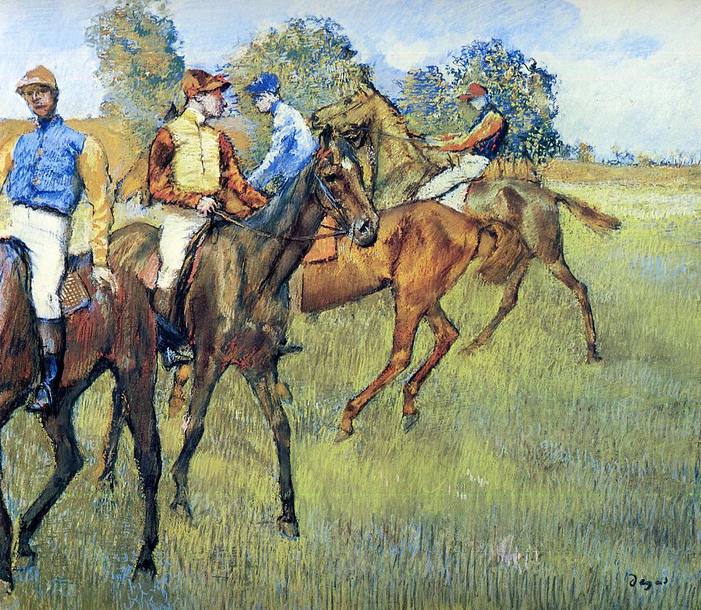 Race Horses (1873) - Edgar Degas Tablo