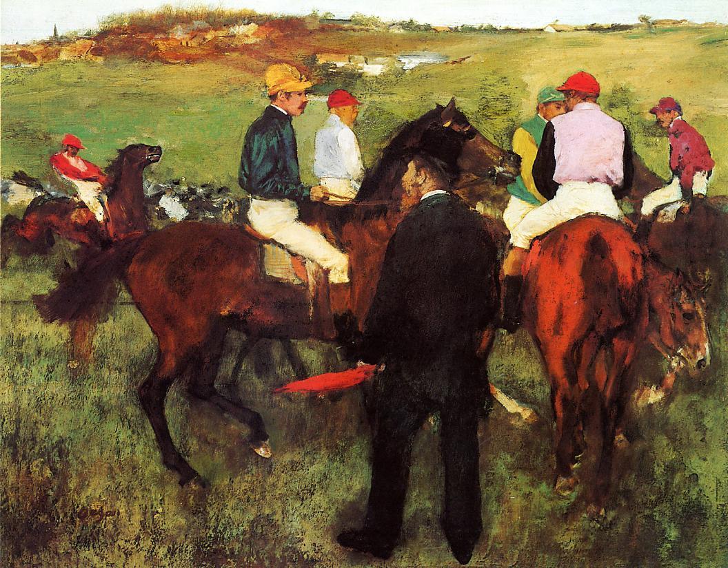 Racehorses at Longchamp (1873) - Edgar Degas Tablo