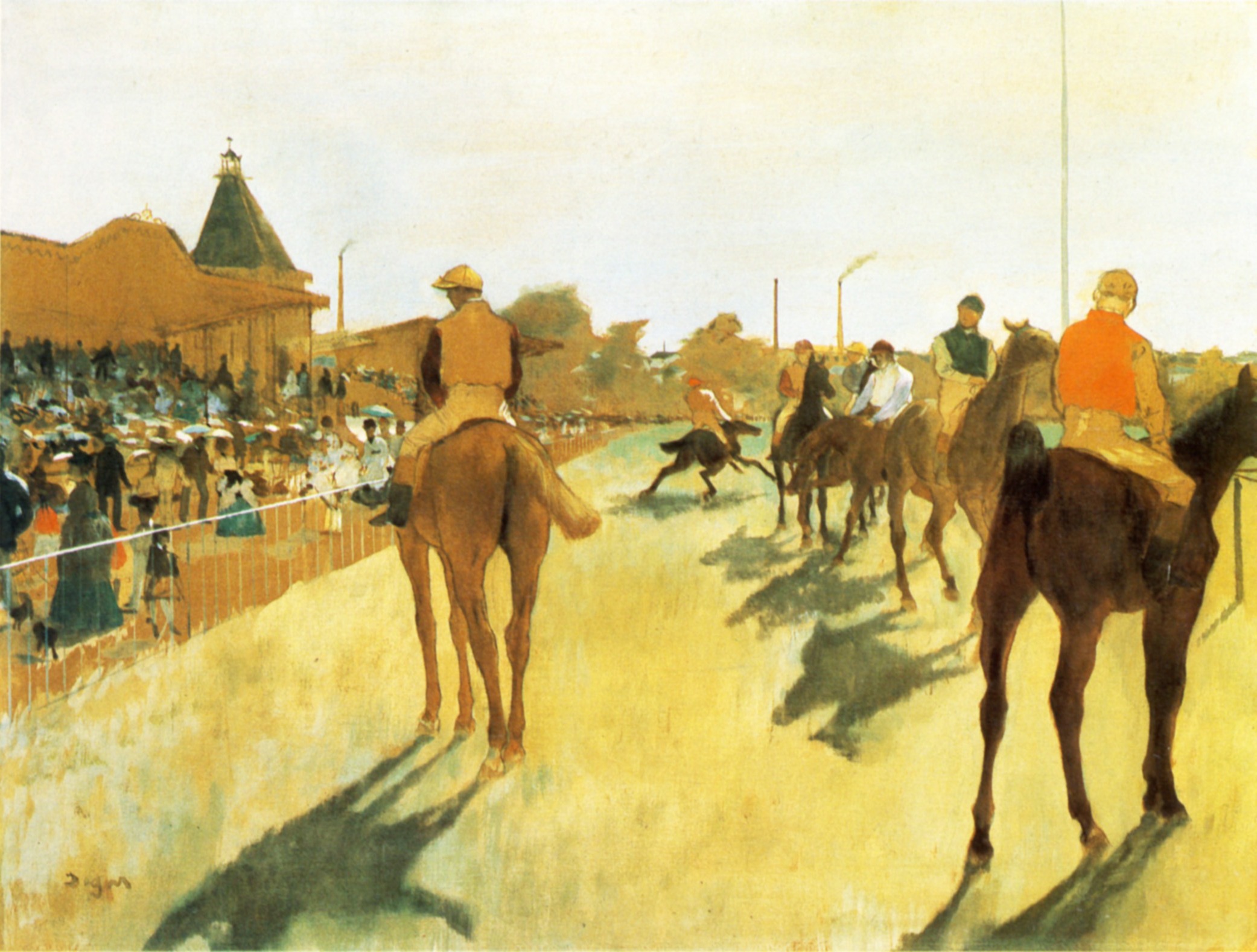 Racehorses before the Stands (1872) - Edgar Degas Tablo