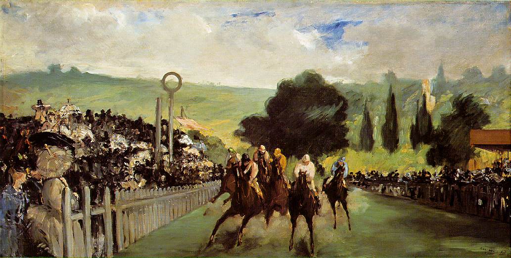 Races at Longchamp (1867) - Edouard Manet Tablo