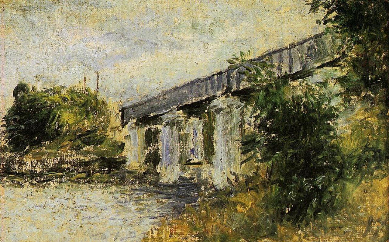 Railway Bridge at Argenteuil (1874) - Claude Monet Tablo