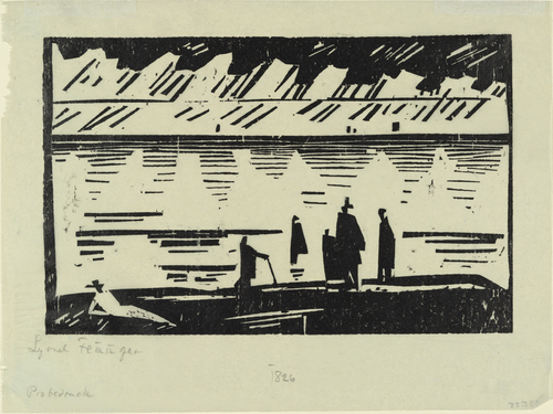 Rainy Day on the Beach (Regentag am Strande) (1918) - Lyonel Feininger Tablo