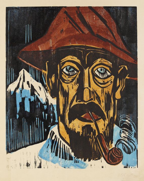 Rauchender Schweizer (1923) - Max Pechstein Tablo