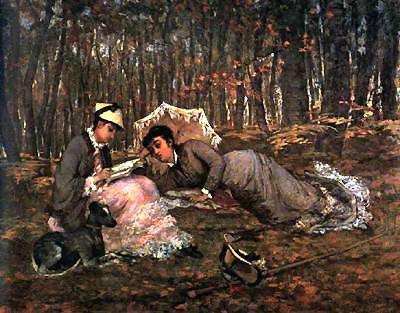 Reading in the Forest - Eva Gonzalès Tablo