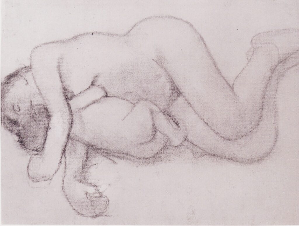 Reclining Mother and Child (1906) - Paula Modersohn-Becker Tablo