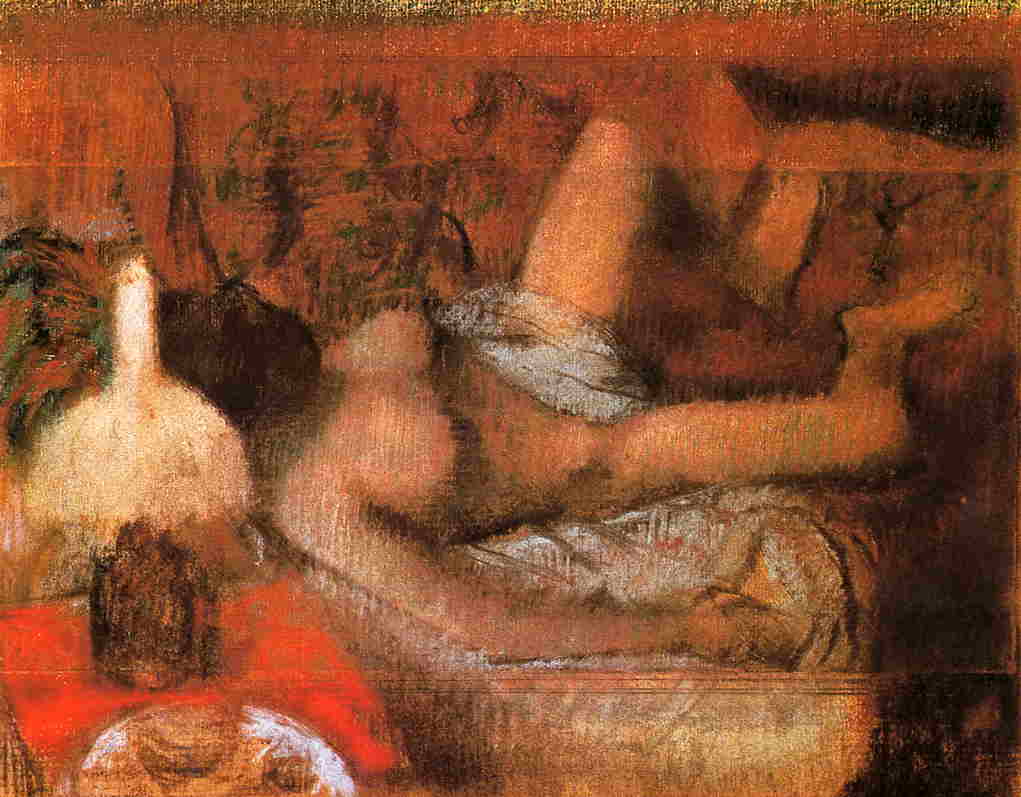 Reclining Nude (1883) - Edgar Degas Tablo