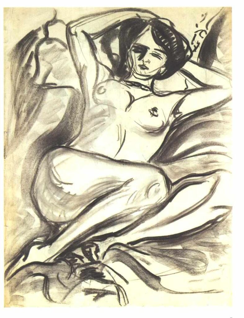 Reclining Nude (Isabella) (1906) - Ernst Ludwig Kirchner Tablo