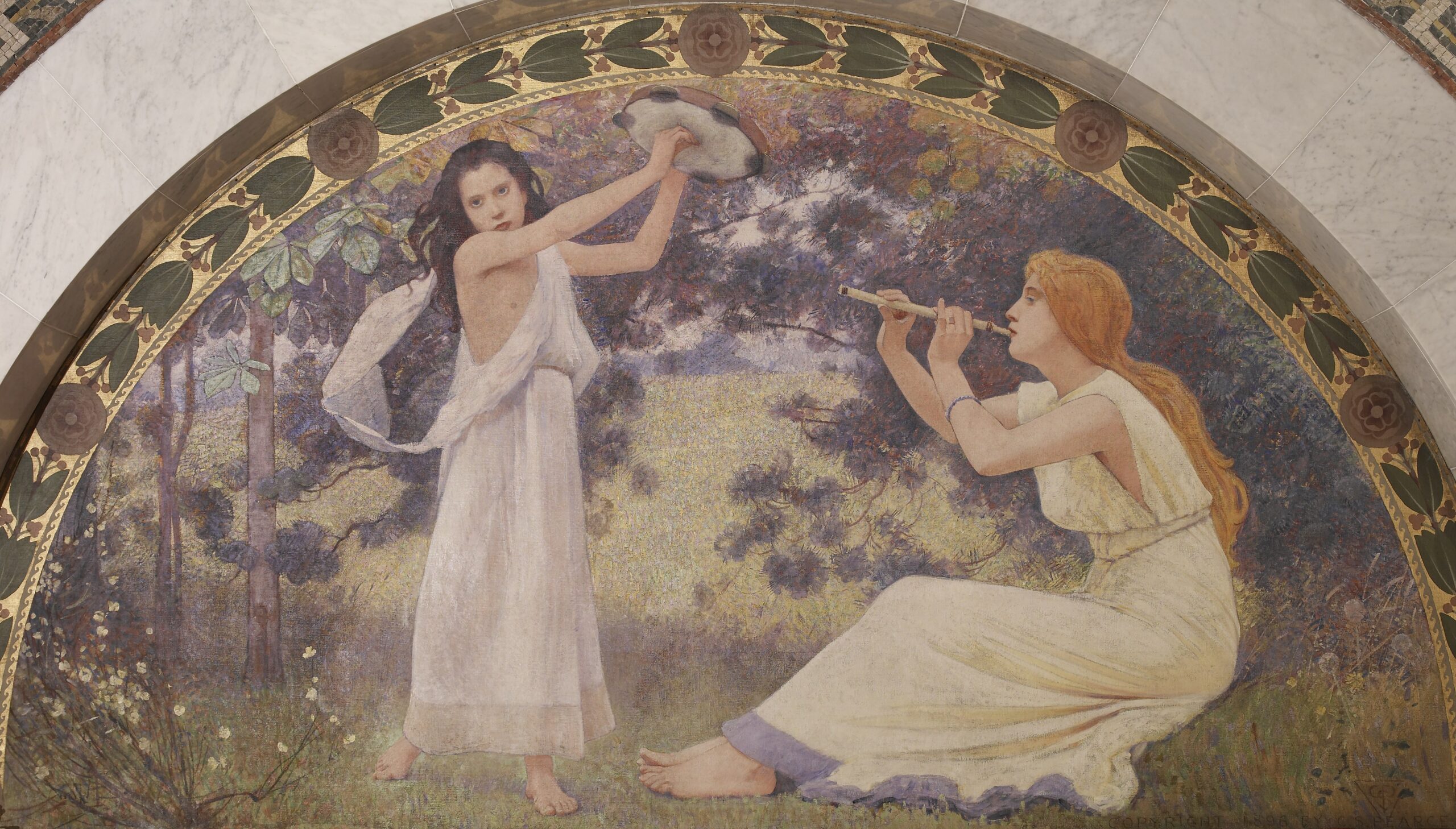 Recreation. Mural in Lunette from the Family and Education Series (1896) - Charles Sprague Pearce Tablo