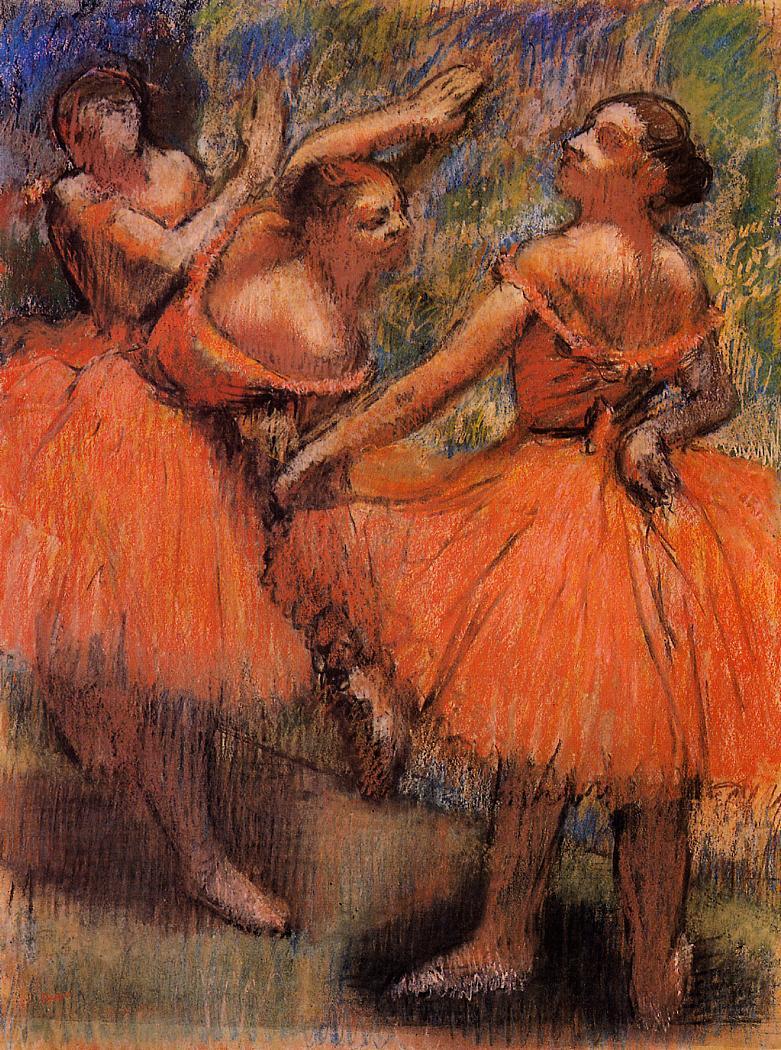 Red Ballet Skirts (1897) - Edgar Degas Tablo