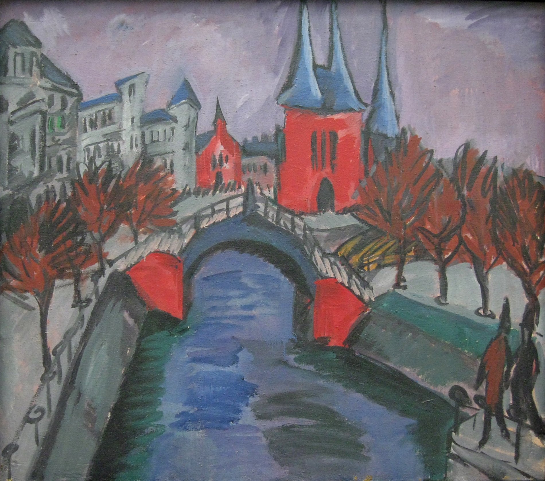 Red Elisabeth Riverbank, Berlin (1912) - Ernst Ludwig Kirchner Tablo