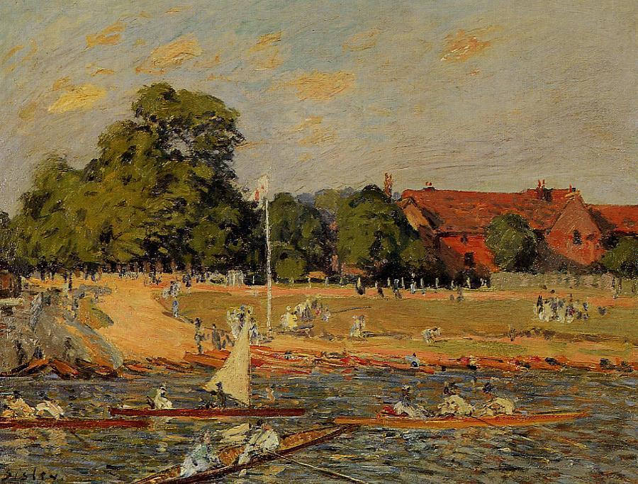 Regata at Hampton Court (1874) - Alfred Sisley Tablo