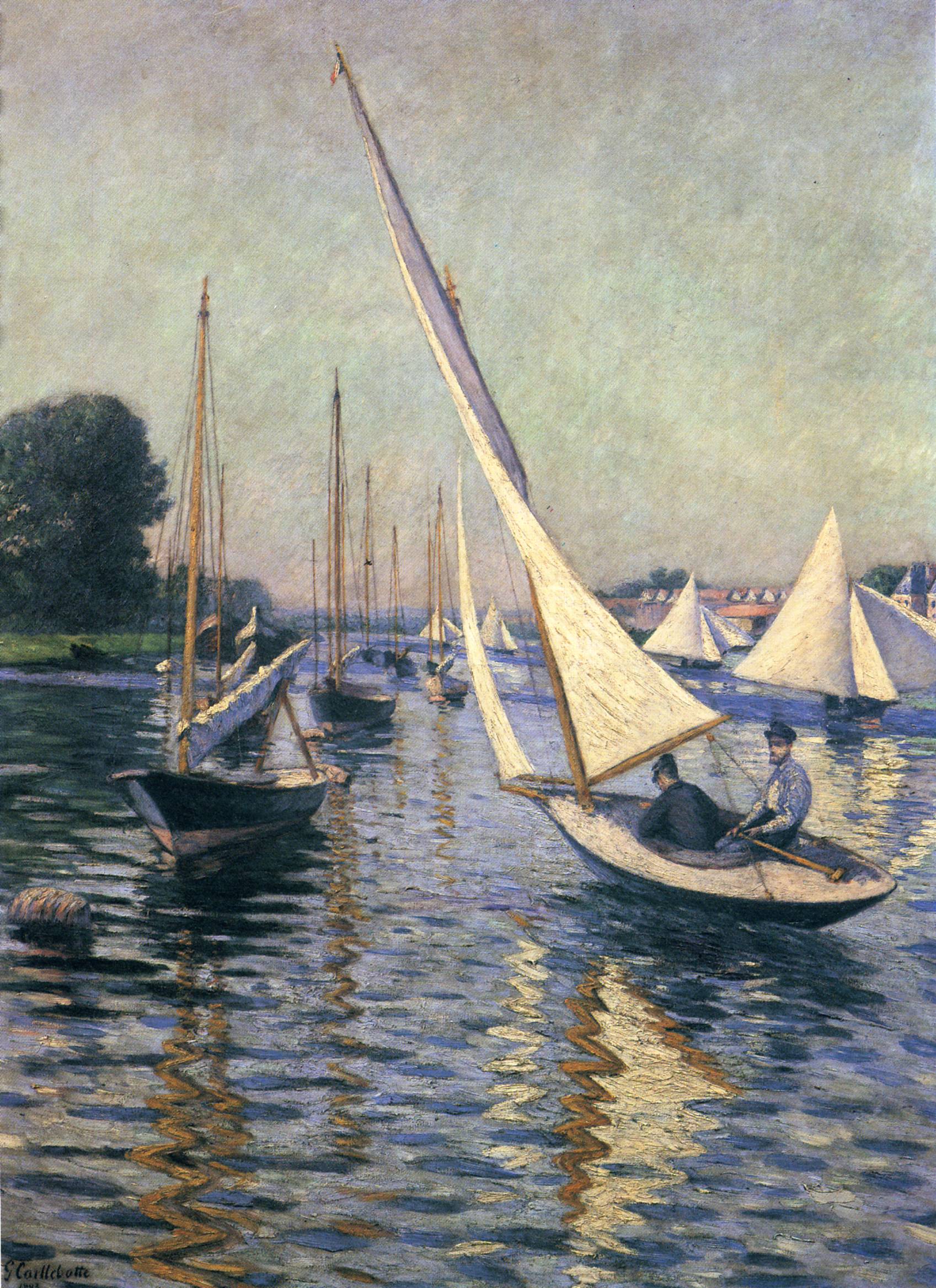 Regatta at Argenteuil (1893) - Gustave Caillebotte Tablo
