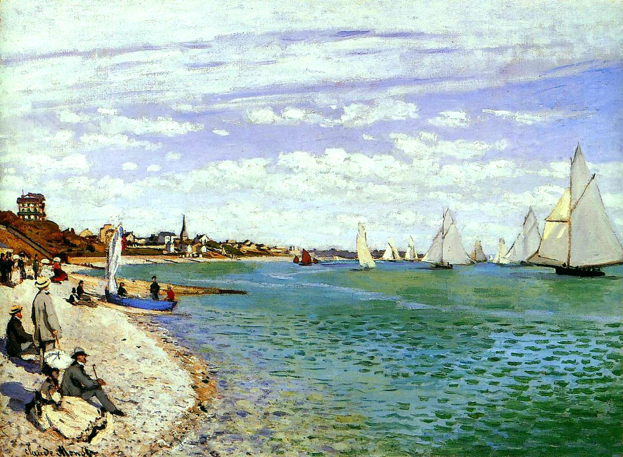 Regatta at Sainte Adresse (1867) - Claude Monet Tablo