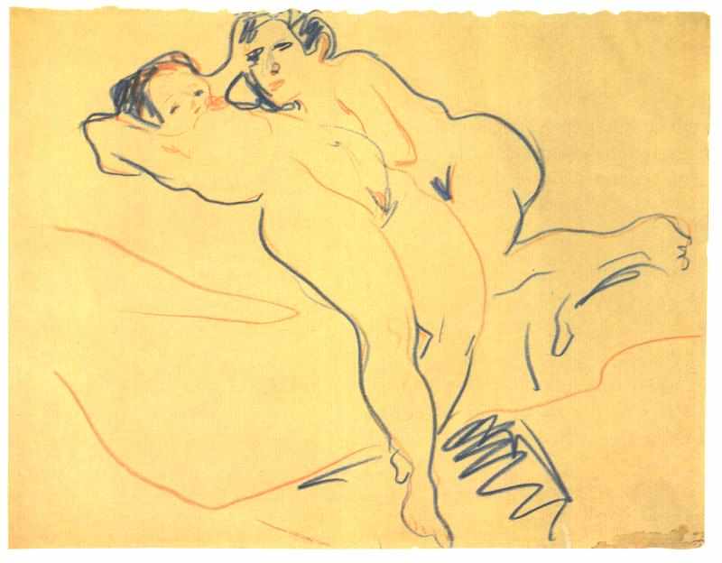 Resting Couple - Ernst Ludwig Kirchner Tablo