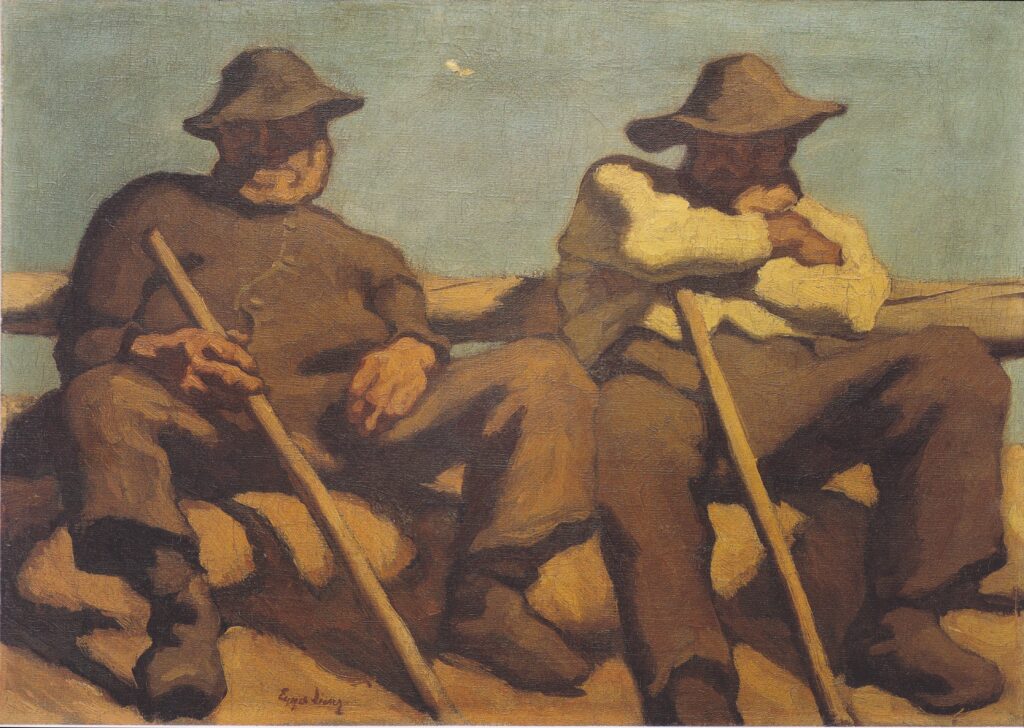 Resting Shepherds (1918) - Albin Egger-Lienz Tablo