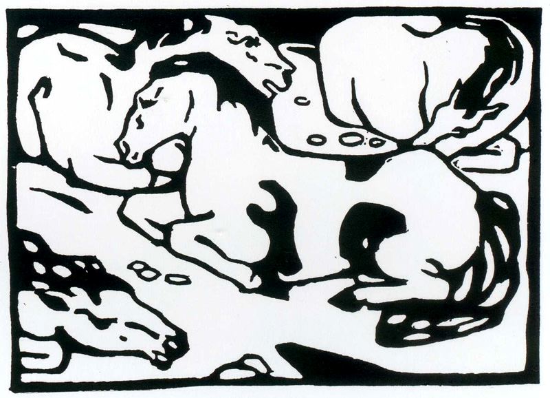 Resting horses (1912) - Franz Marc Tablo