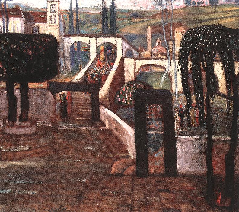 Return of the Pilgrims (1907) - Lajos Gulácsy Tablo