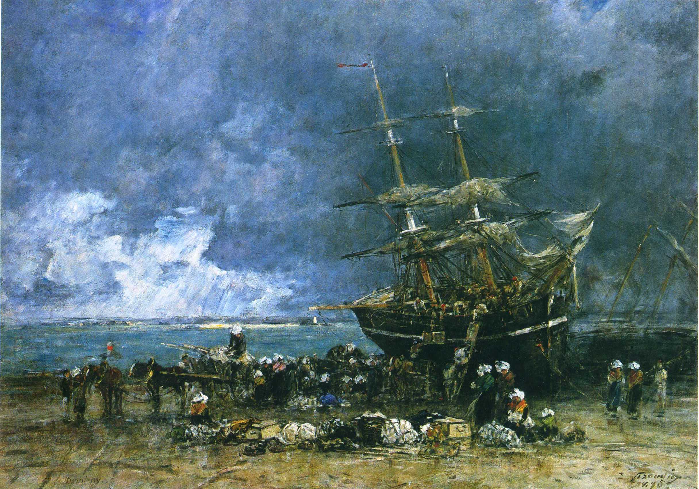 Return of the Terre Neuvier (1875) - Eugène Boudin Tablo