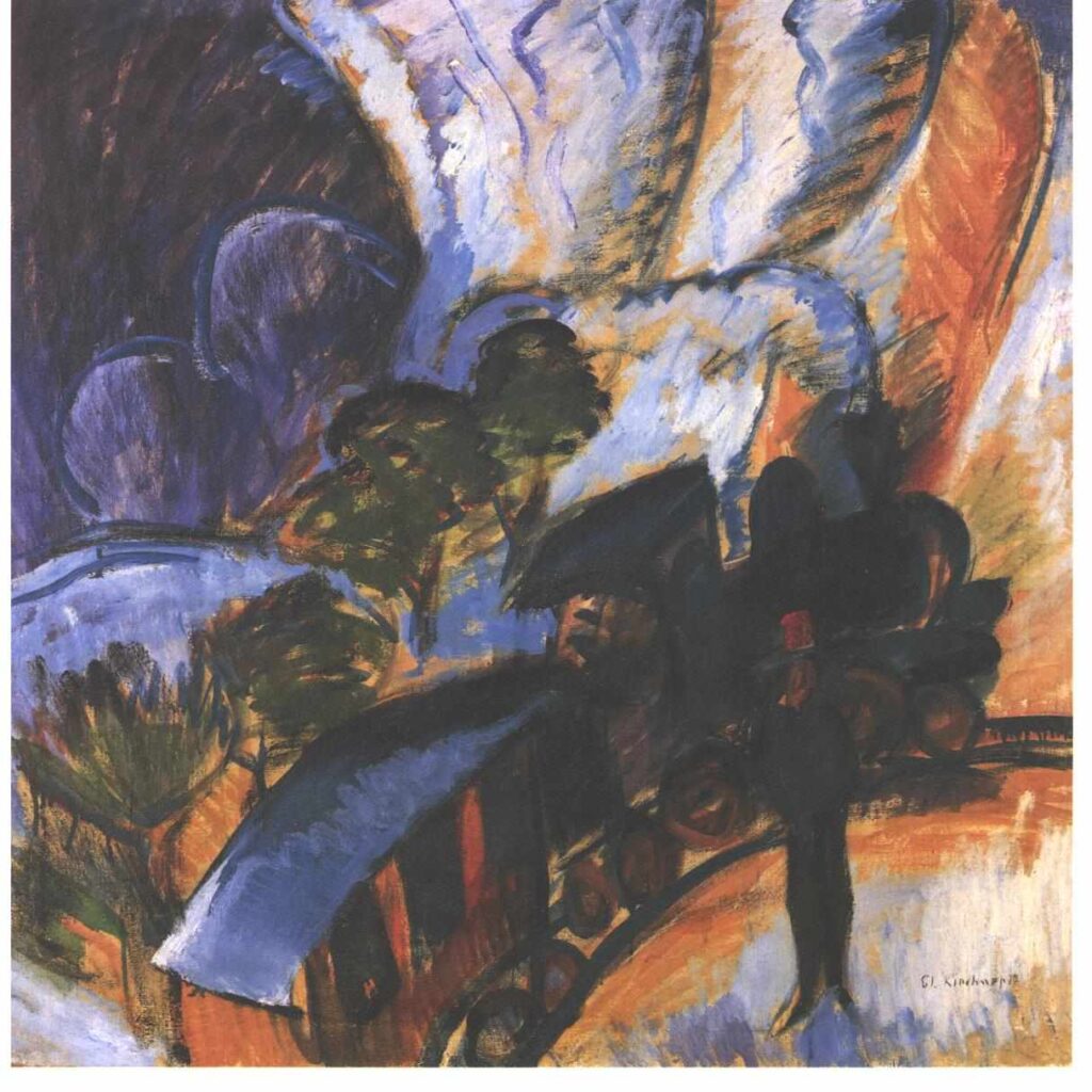 Rhaetian Railway, Davos (1917) - Ernst Ludwig Kirchner Tablo