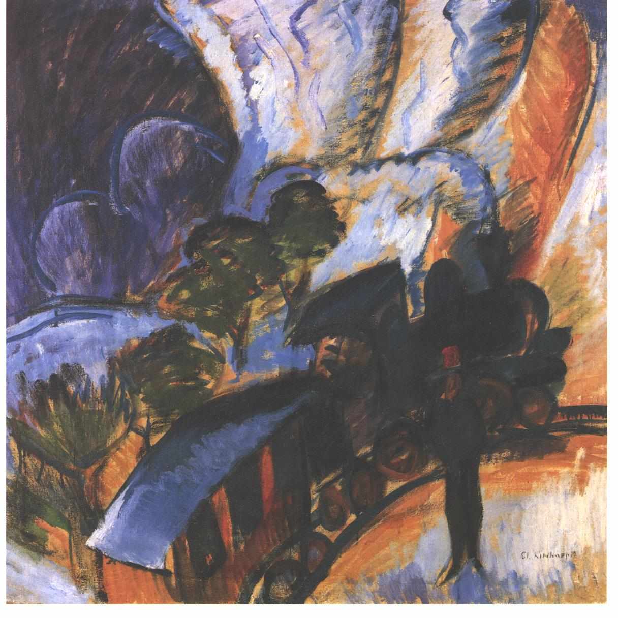 Rhaetian Railway, Davos (1917) - Ernst Ludwig Kirchner Tablo