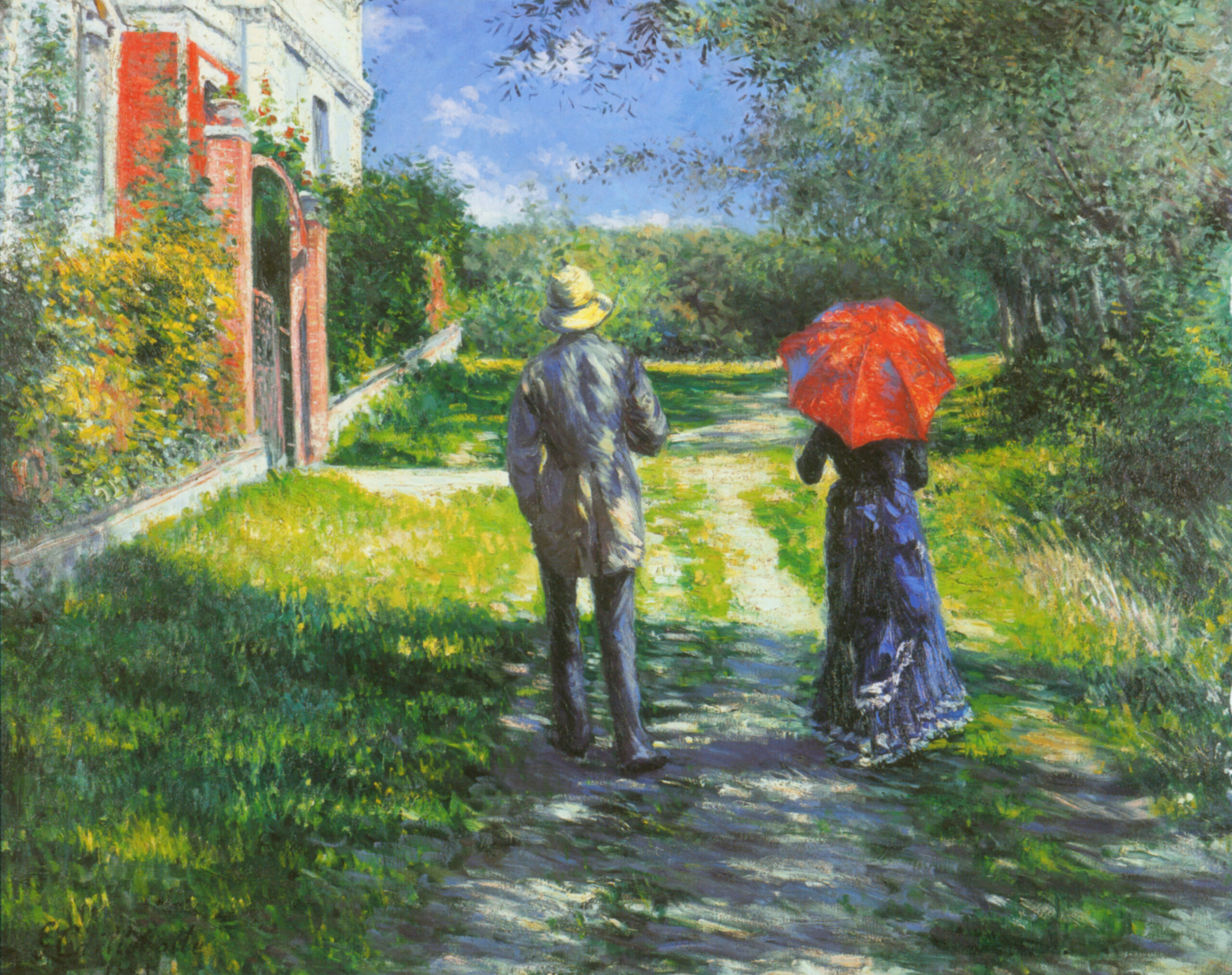 Rising Road (1881) - Gustave Caillebotte Tablo