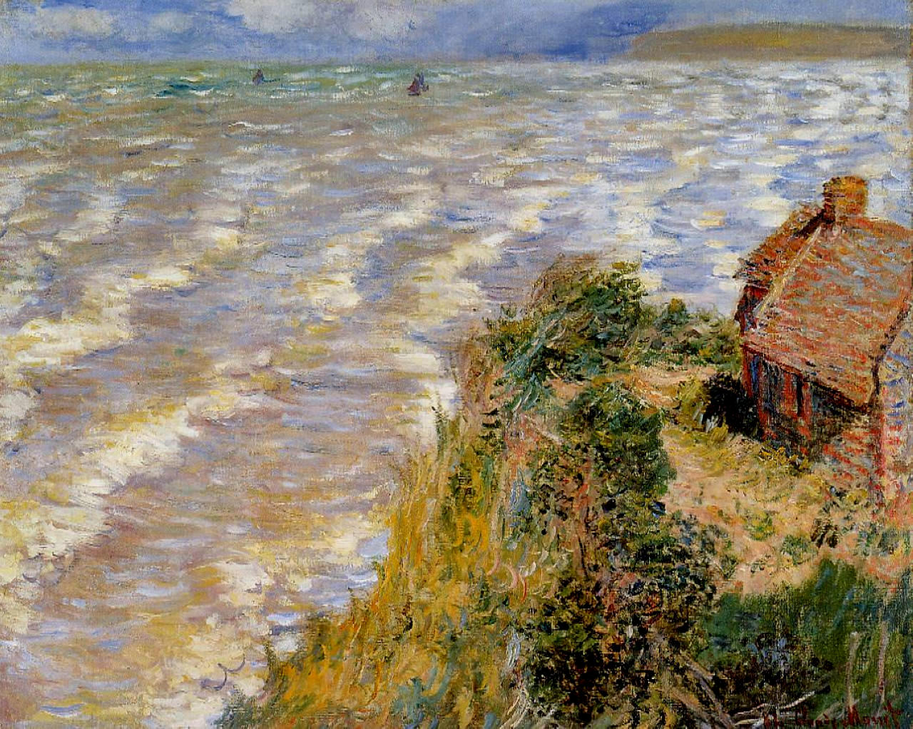 Rising Tide at Pourville (1882) - Claude Monet Tablo