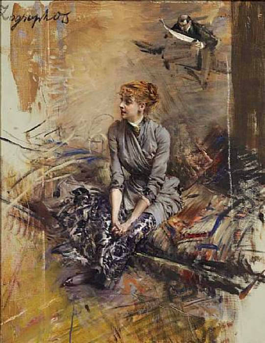 Ritratto di Madame Gabrielle Réjane - Giovanni Boldini Tablo