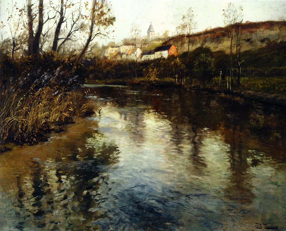 River Landscape - Frits Thaulow Tablo