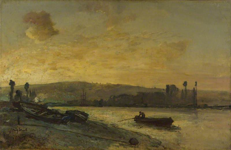 River Scene (1860) - Johan Jongkind Tablo