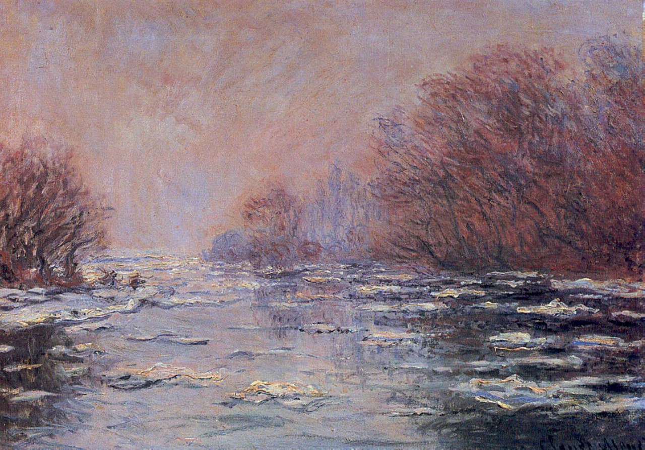 River Thawing near Vetheuil (1880) - Claude Monet Tablo