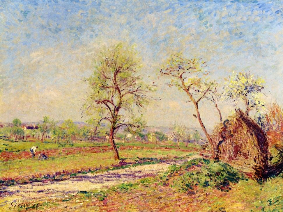Road at Veneux (1886) - Alfred Sisley Tablo