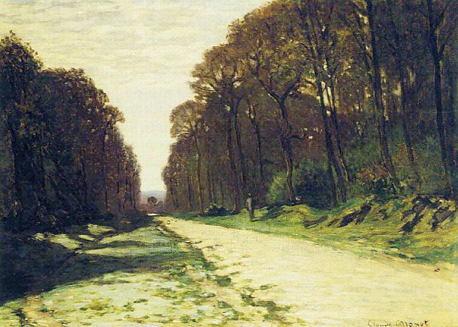 Road in a Forest Fontainebleau (1864) - Claude Monet Tablo