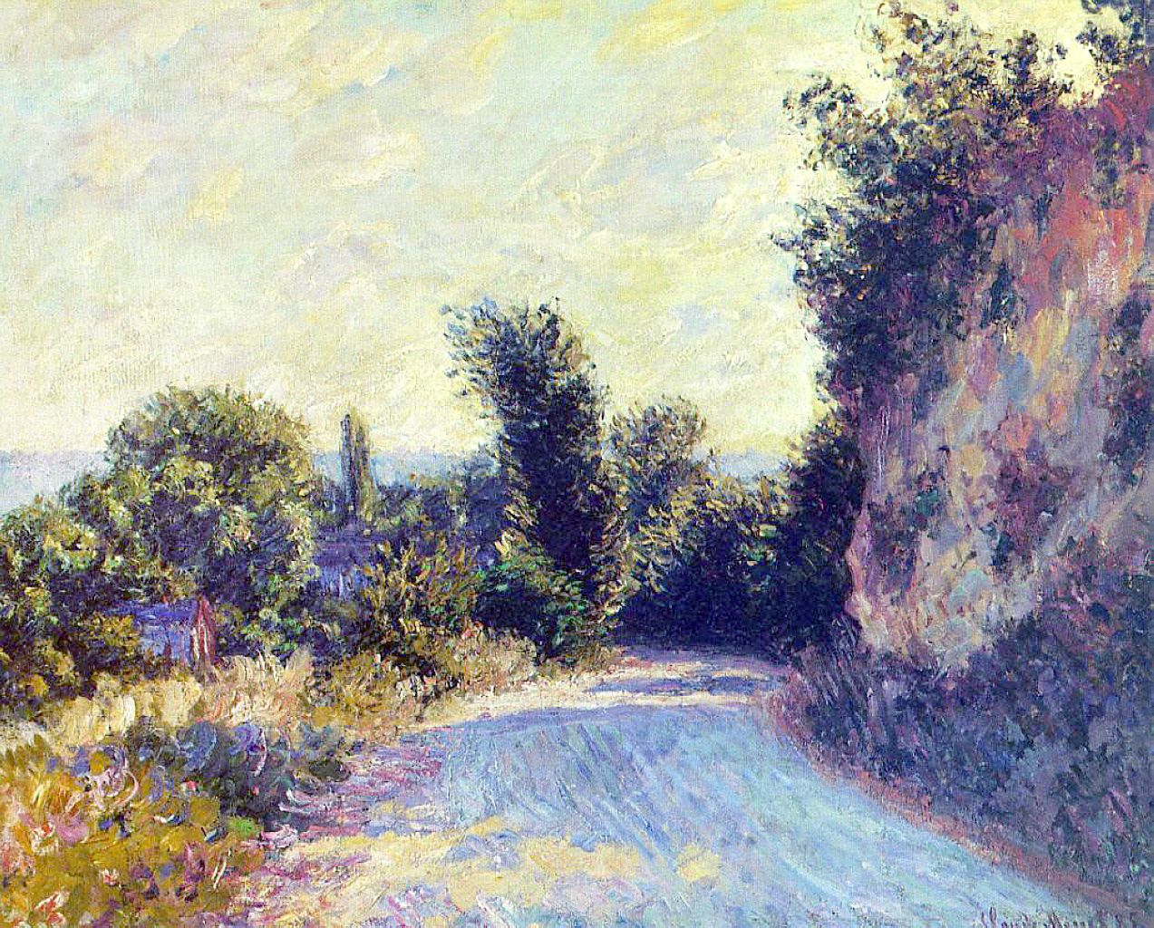 Road near Giverny 02 (1885) - Claude Monet Tablo