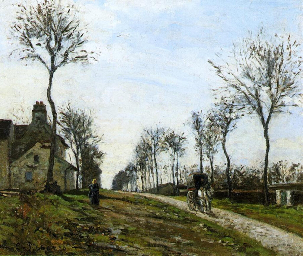 Road to Louveciennes - Camille Pissarro Tablo