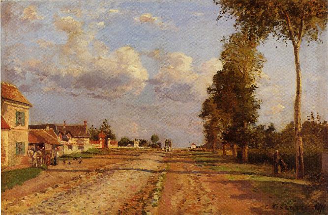 Road to Racquencourt (1871) - Camille Pissarro Tablo
