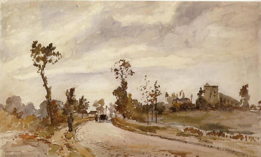 Road to Saint Germain, Louveciennes (1871) - Camille Pissarro Tablo